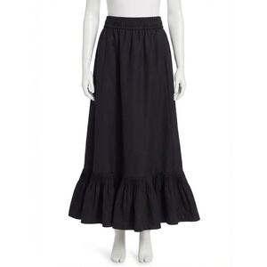 NEW VALENTINO peplum hem skirt in black